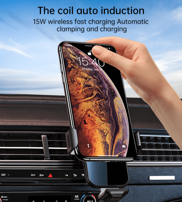 Choetech 15W AC Vent Mount Mobile Holder with Wireless Mobile Charger for Car